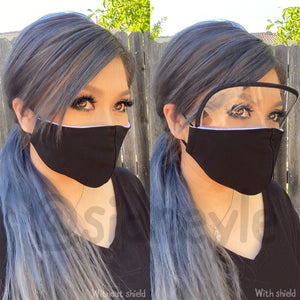 Cloth Masks with Built-In Filter and Removable Eye Shield
